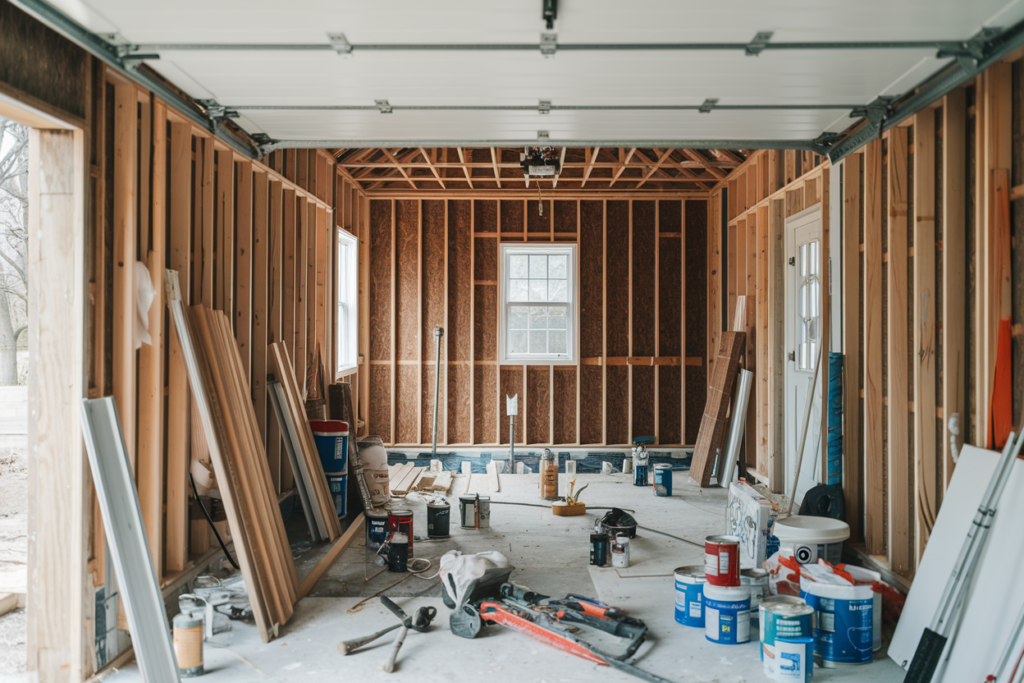 Aménagement d'un garage en chambre.